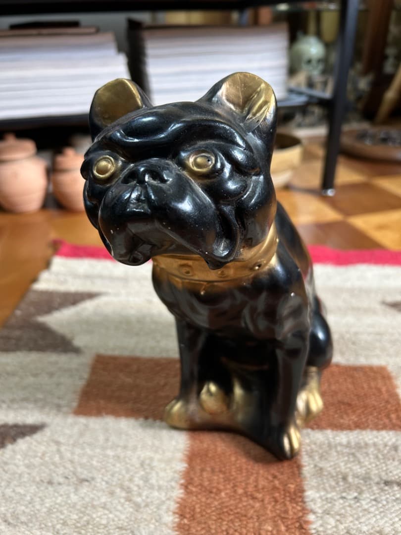 ビンテージ Chalkware Bulldog チョークウェア ブルドッグ 置物｜