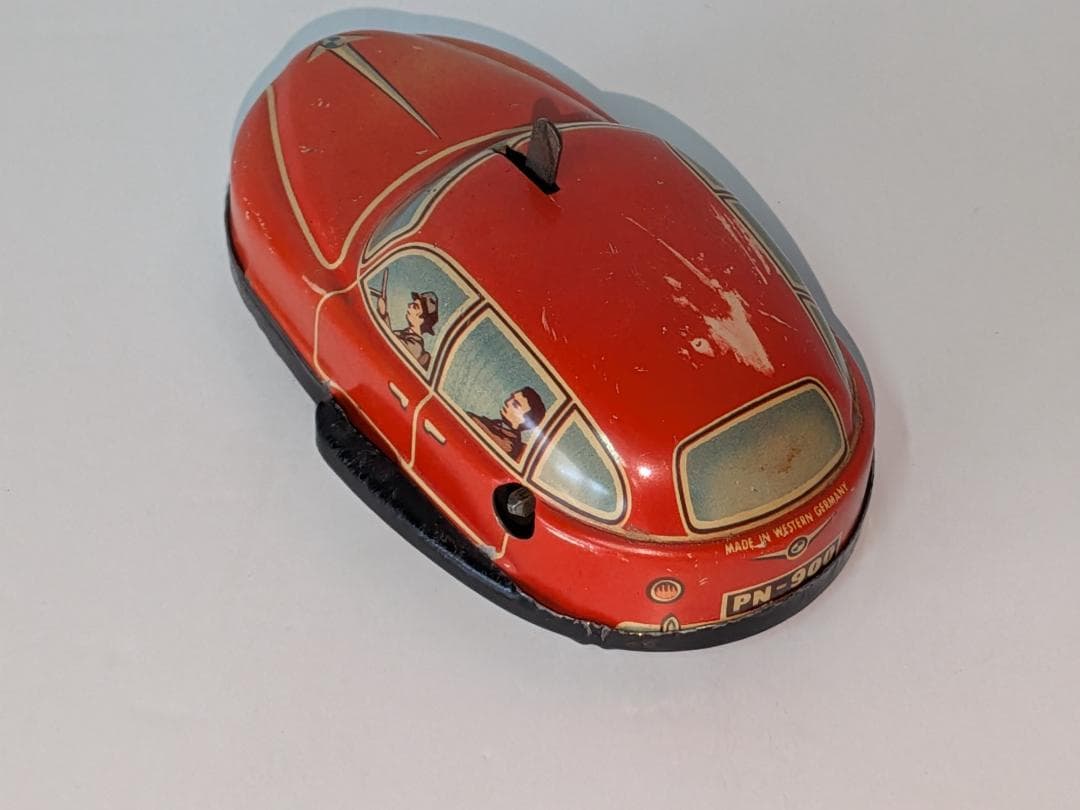 値下げ！ブリキのおもちゃ ミステリーカー 赤色 箱付き　レア物