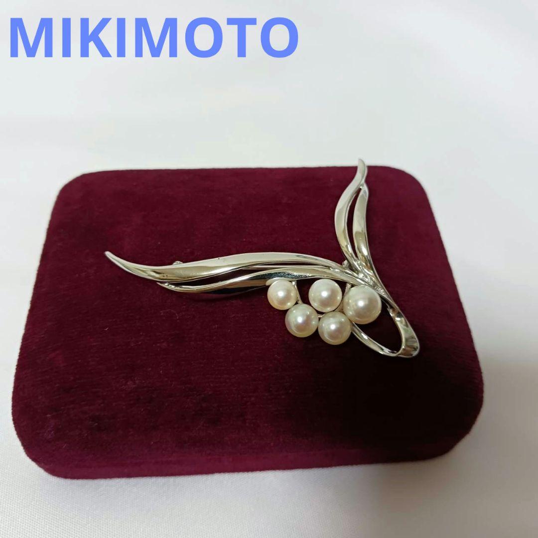 MIKIMOTO ミキモト ブローチ パール リボンフォーマル SV N11