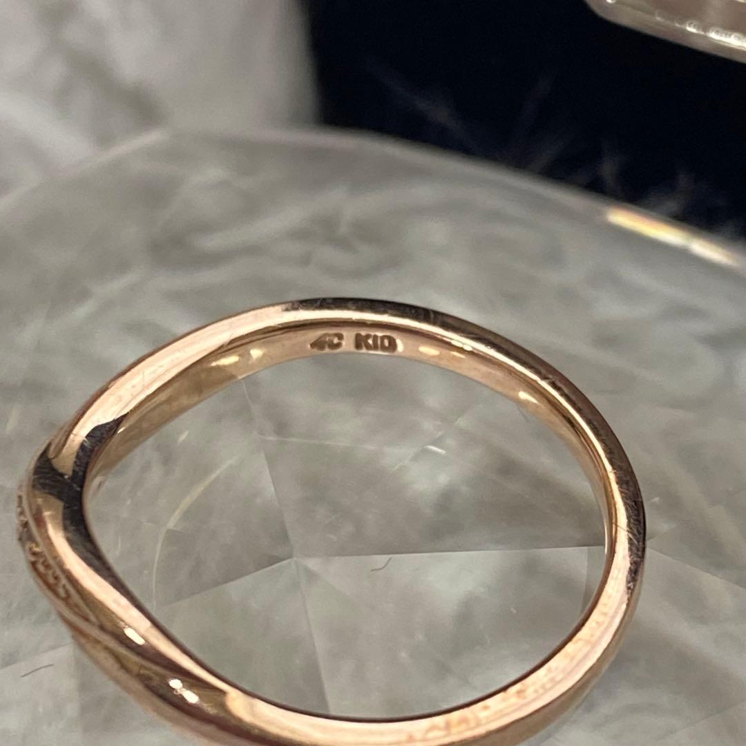 4℃ ヨンドシー K10 リング ピンクゴールド ８号 Box付 指輪