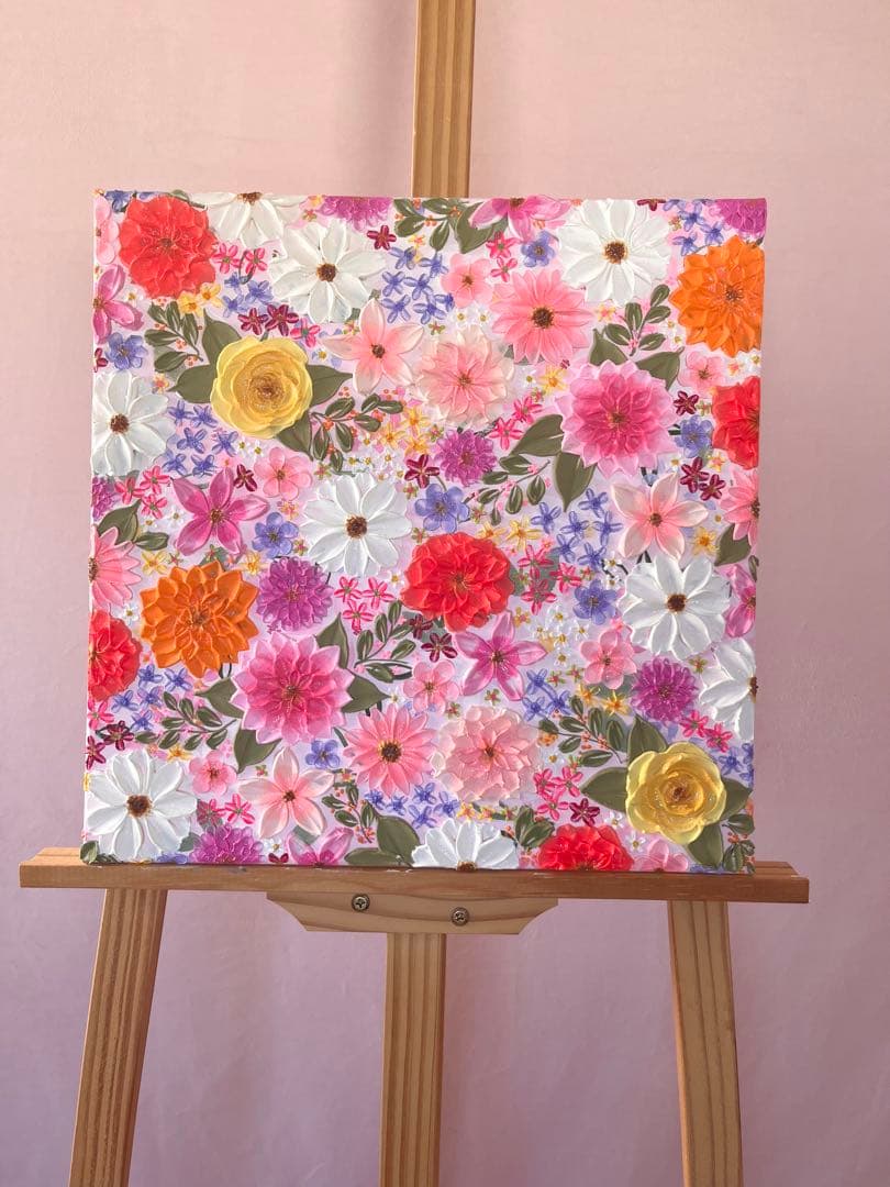 絵画 フラワーアート 花の絵 現代アート アートパネル　花柄　フランフラン