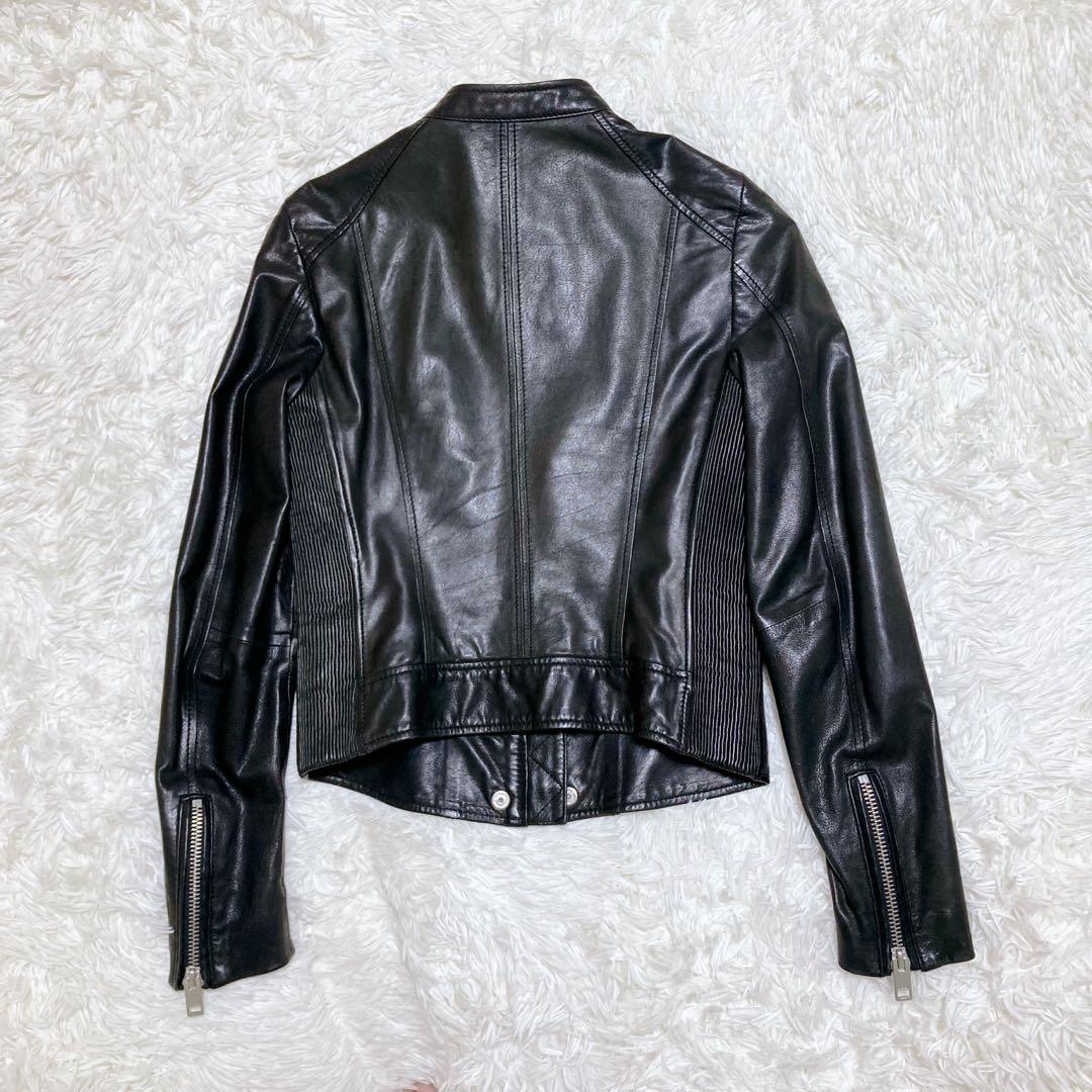 DIESEL シングルライダースジャケット 美品ディーゼル44 ラムレザー