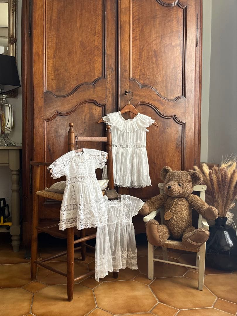 ◇フランスアンティーク｜子供用セレモニードレス洗礼式白レース