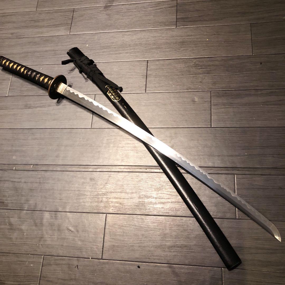 高級模造刀　居合刀　土佐美術刀剣　黒拵え　亜合金刀身　名刀