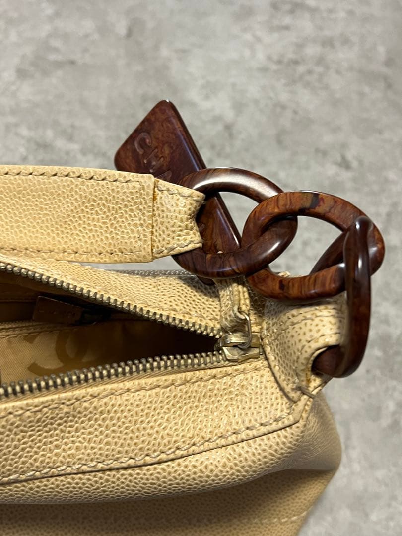 CHANEL ハンドバッグ シャネル ココマーク キャビアスキン プラチェーン