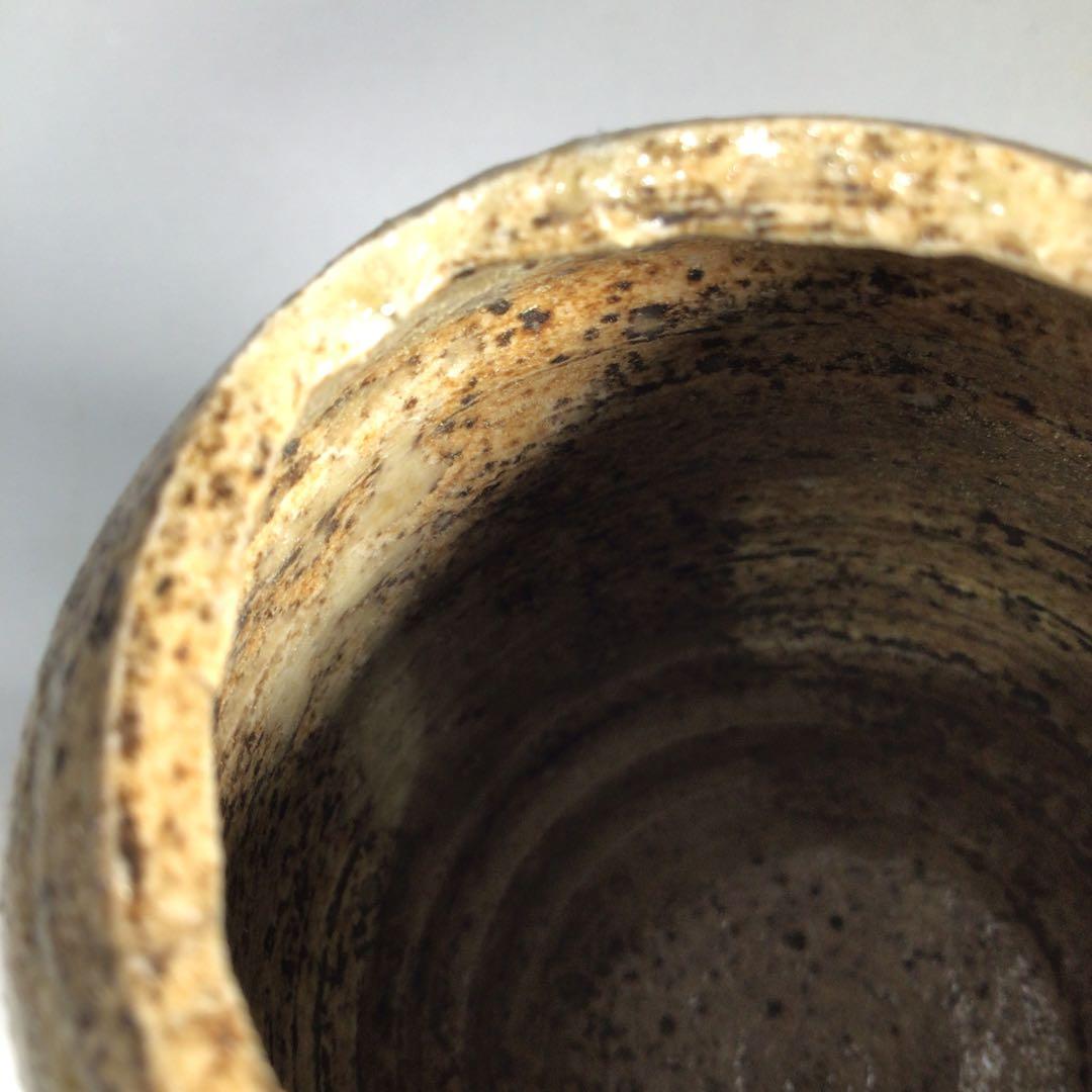 Ｎ４２７　茶器　『川本了生造』『美濃伊賀』『縞葡萄唐草仕覆付』　共箱　茶道具