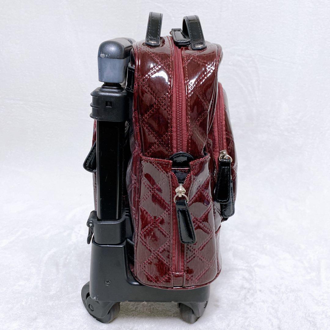 SWANY エマイロ エナメル ショッピングカート ボルドー ストッパー付 4輪