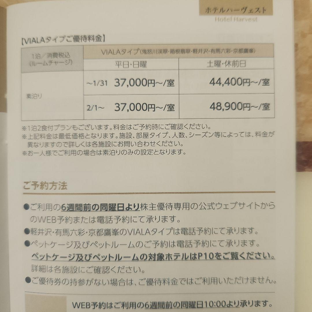 最新】ホテルハーヴェスト ご宿泊優待券 東急不動産ホールディングス 2