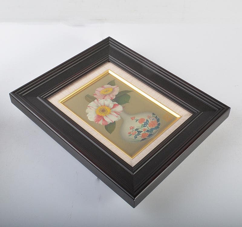 黒田悦子作油彩SM号『椿』額装箱付V R4433C