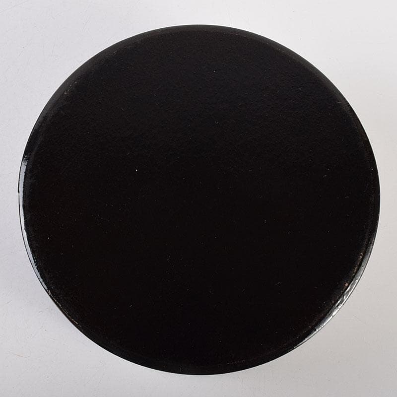 漆匠　川端近左造　青漆糸目丸菓子器　共箱　N　7044