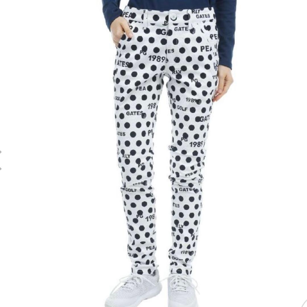 パーリーゲイツ☆タグ付き新品 アートピケ ドット×ロゴ柄 パンツ