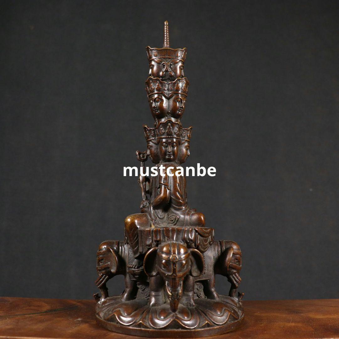 仏教美術 仏像 峨眉山金頂十方普賢菩薩仏像家内 仏堂 に菩薩銅像 安置