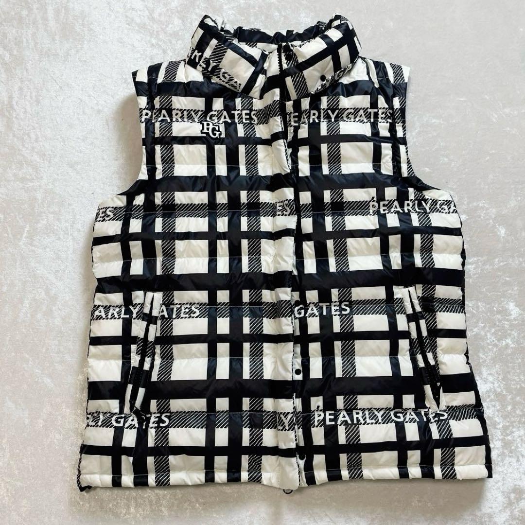 PEARLY GATES チェック柄 ダウンジャケット ゴルフ ロゴ　ワッペン
