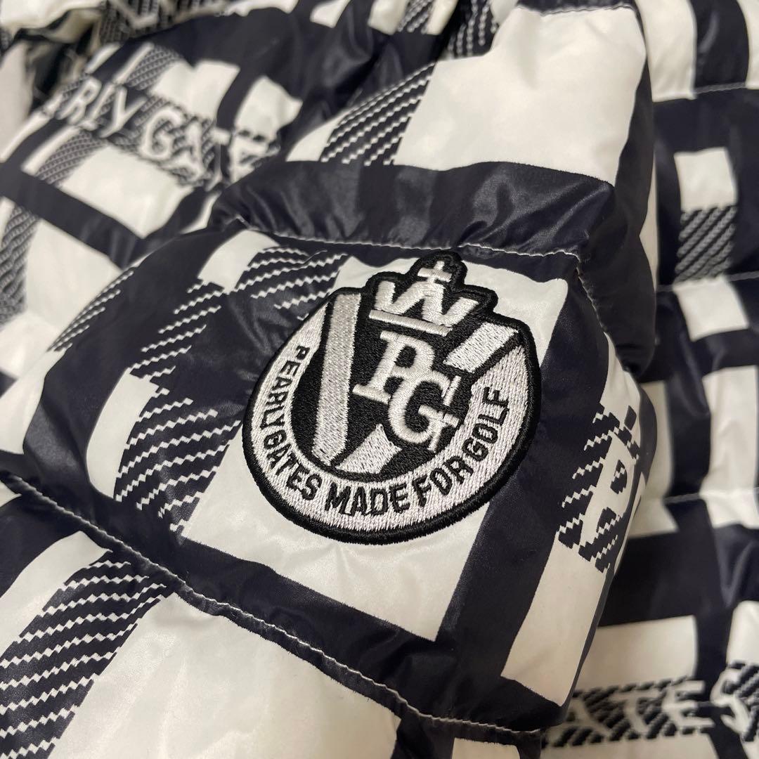PEARLY GATES チェック柄 ダウンジャケット ゴルフ ロゴ　ワッペン
