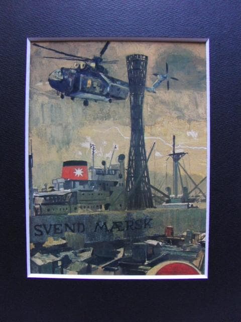 田川寛一、遠雷、希少な画集より、新品高級額・額装付、状態良好