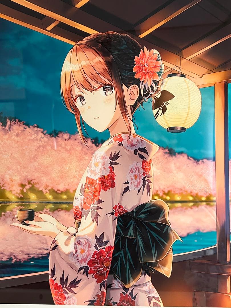 Hiten 版画 アールビバン アールジュネス ミクスドメディア 桜色舟遊 Hiten 版画 アールビバン アールジュネス ミクスドメディア 桜色舟遊