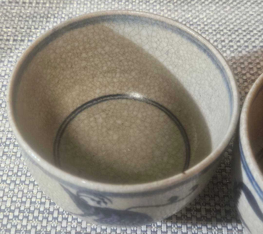 b469 茶碗 紀州焼 四方 利休梅 葵窯 寒川栖豊 木箱 茶道具 古物 道具