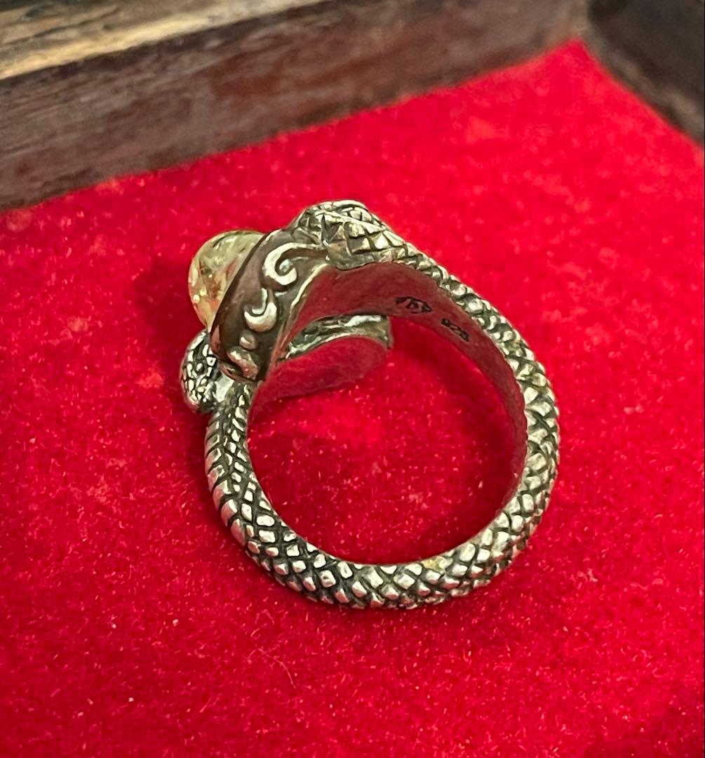 bizarre ビザール　コブラ　リング　蛇 グリーンアンバー　13号