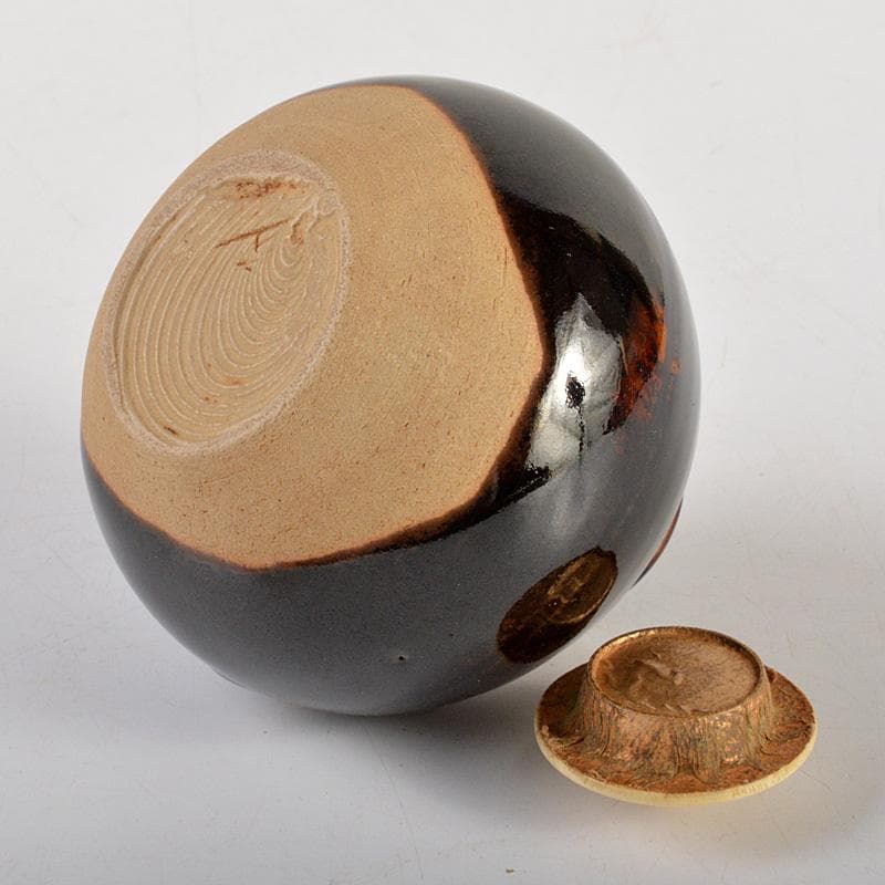 茶道具 桶谷定一作 内海茶入 共箱 V 6691