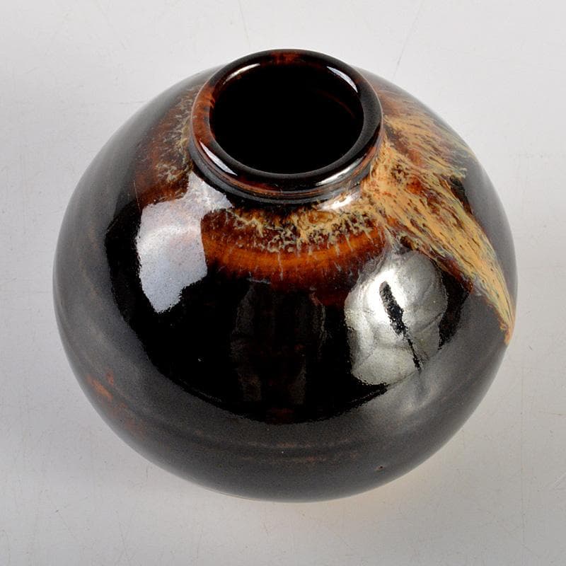 茶道具 桶谷定一作 内海茶入 共箱 V 6691