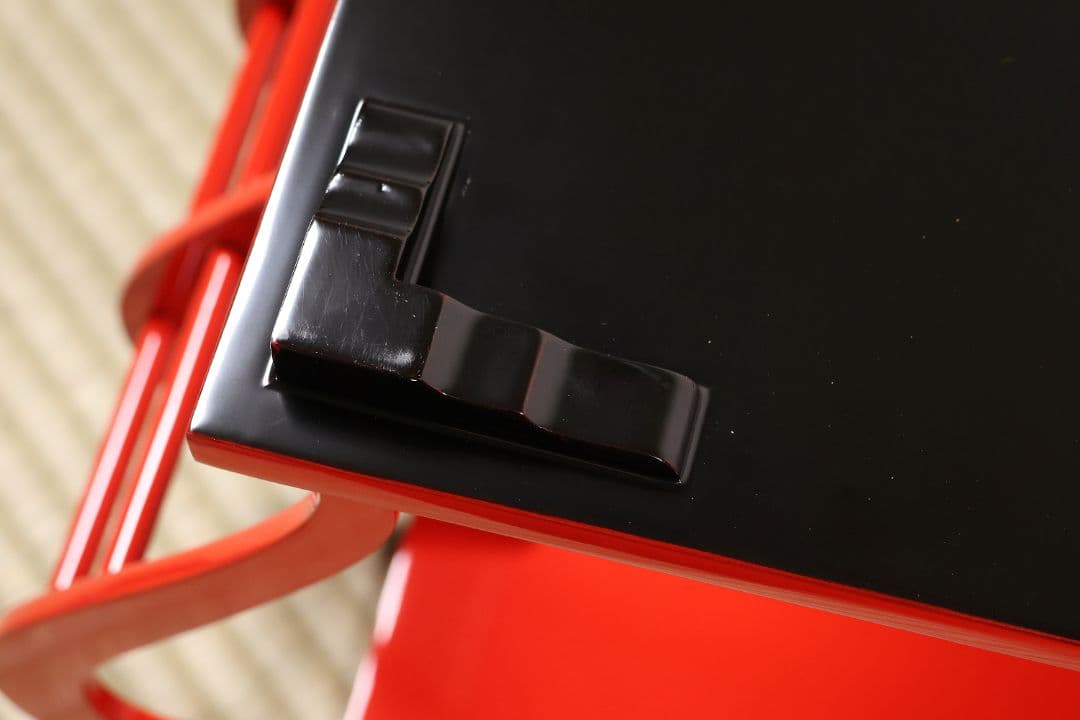 漆芸 輪島塗 朱塗 八足卓 花台 供台 54.5×27.3cm【MA722】