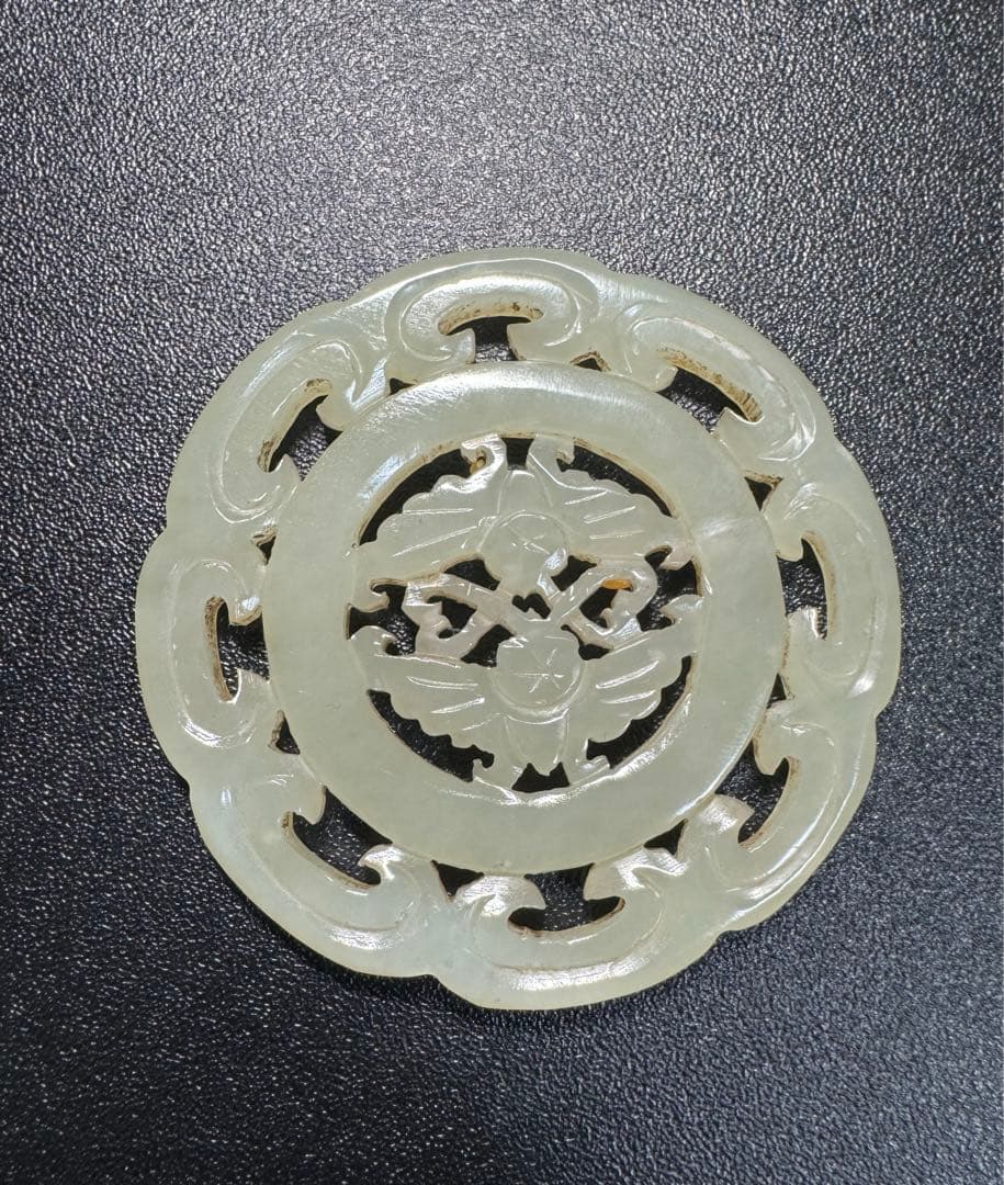 清時代 和田玉 中国伝来 飾り物 細密雕刻 極細工 掛件 賞物 美品 中国