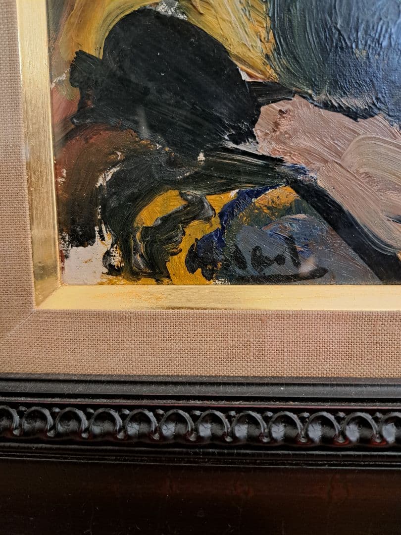 【真作美品】原精一「巴里の女」油彩SM号　洋画商協同組合鑑定登録証（公式鑑定人）