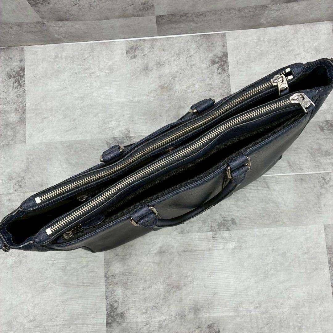 良品 コーチ 2way メトロポリタン ビジネスバッグ ブリーフケース A4 紺