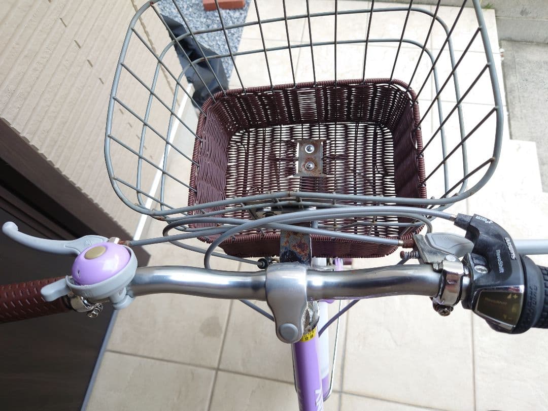 子供用自転車 パープル 前カゴ付き【引取り限定】
