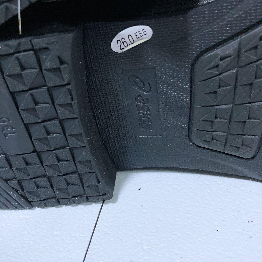 新品タグ アシックスランウォーク ビジネスシューズ ゴアテックス 26 3E 黒