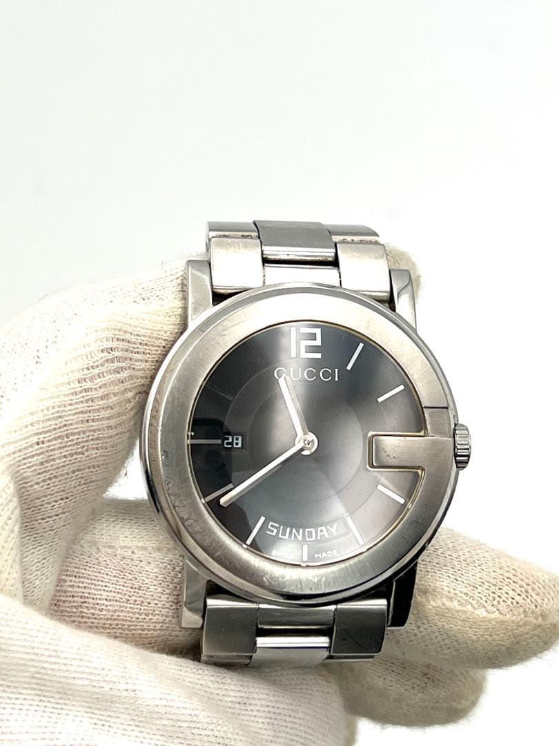 GUCCI Gクロノ デイデイト クォーツ 電池交換済 稼働品