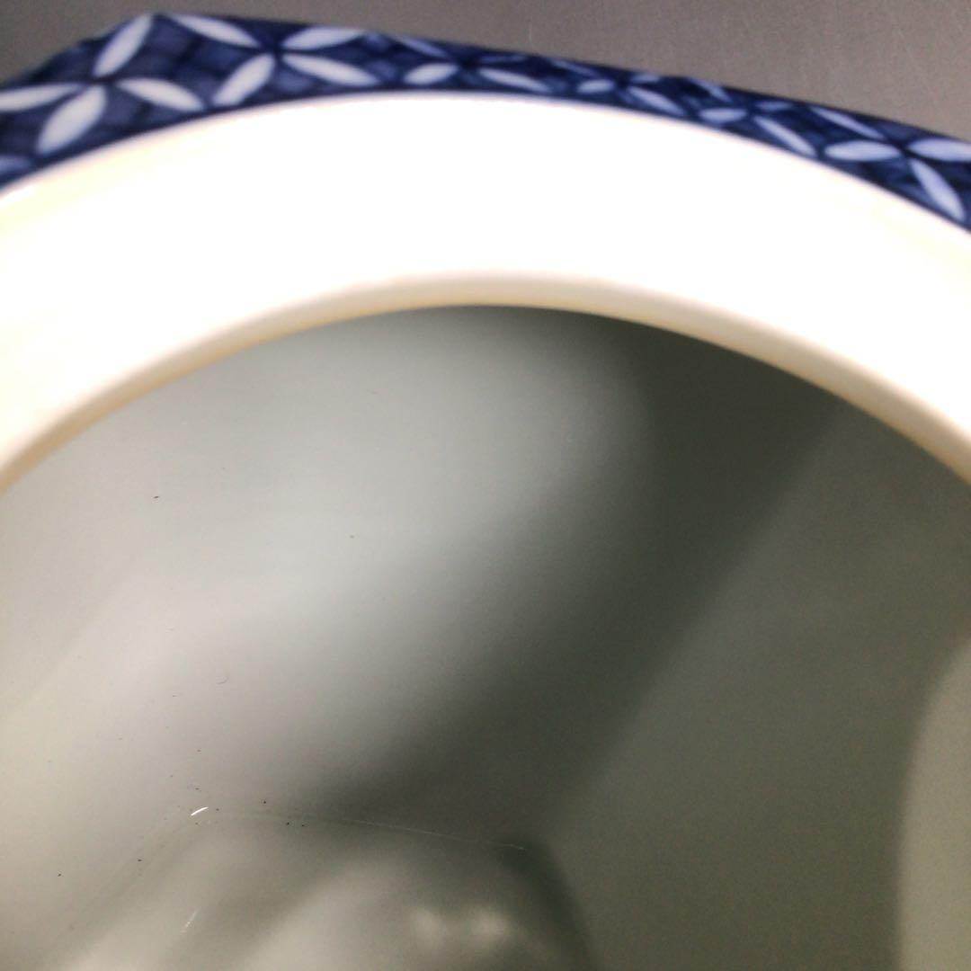 P324 水指 『平安 手塚玉堂造』『染付赤絵』『六角水指』 共箱