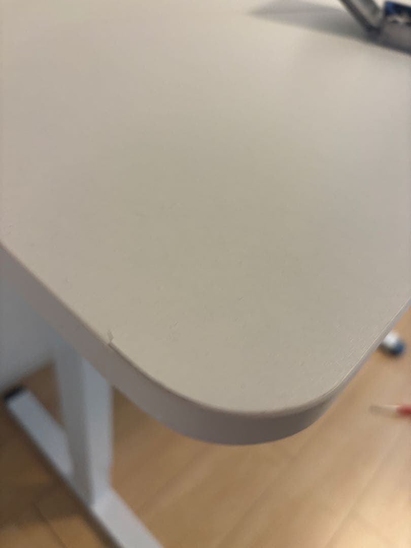 み*り様 ホワイトパソコンデスク 高さ調節機能付き