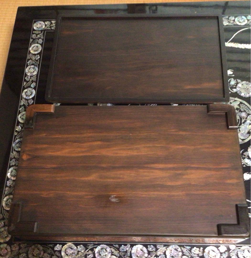 ⭐️特別⭐️紫檀 象嵌 おしどり花鳥月雲 大きな文箱 中国で購入