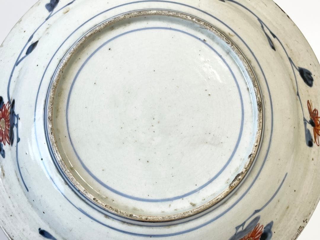 骨董 アンティーク 古伊万里 輸出伊万里 藤文様 藤棚 金襴手 色絵 丸皿 皿