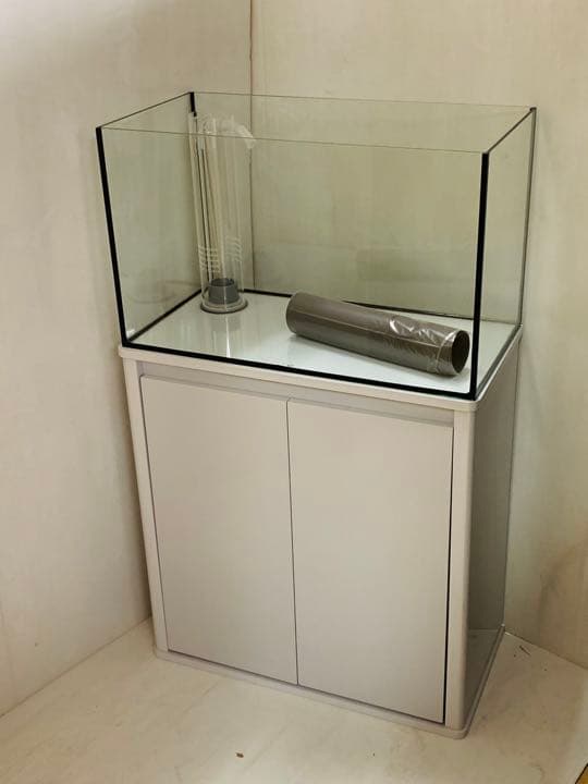 600×300×360オールガラスオーバーフロー水槽 フランジ加工仕様 600×300