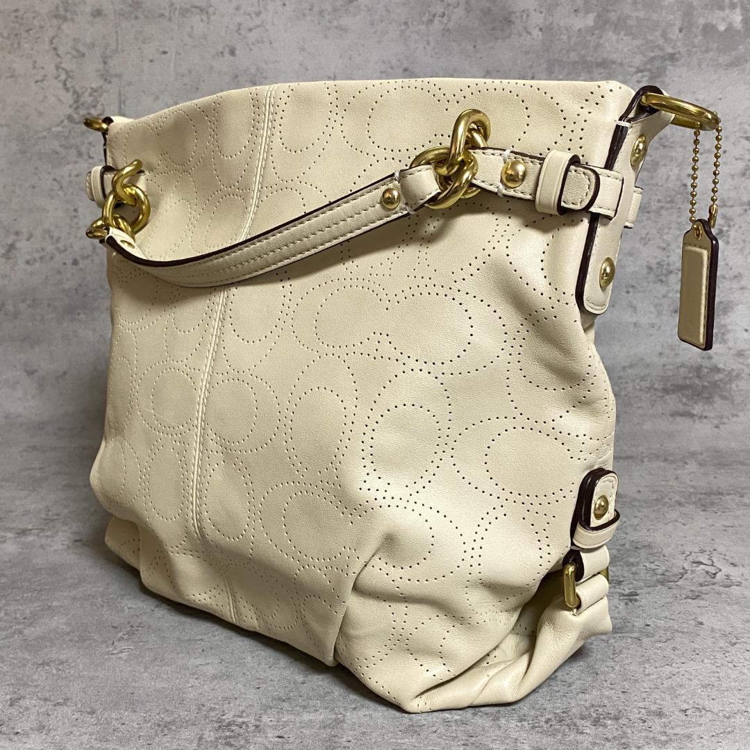 ✨極美品✨COACH 2way ショルダーバッグ パンチングレザー F16908