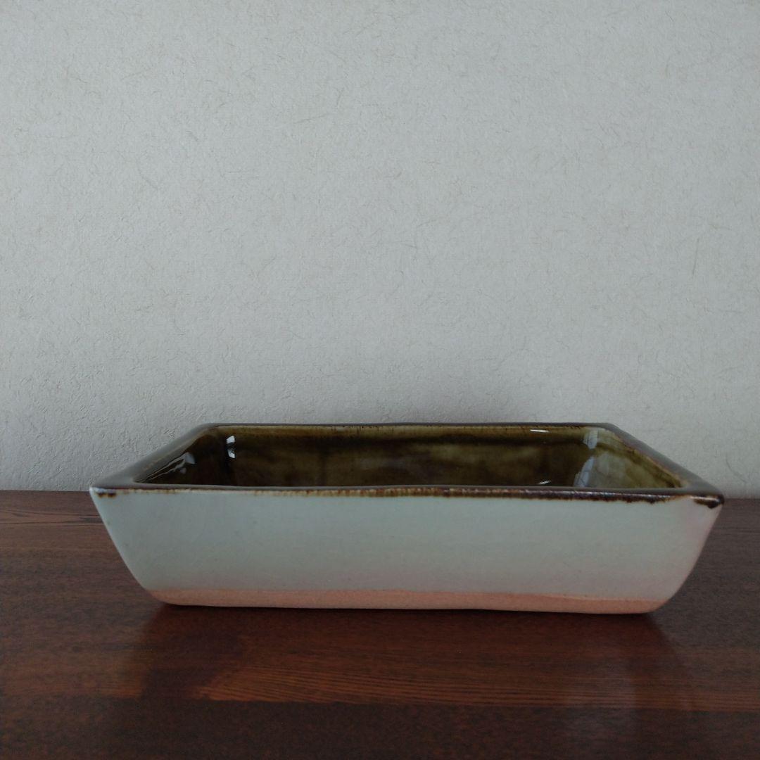 河井創太 飴釉抜蝋文鉢 桐共箱 栞付