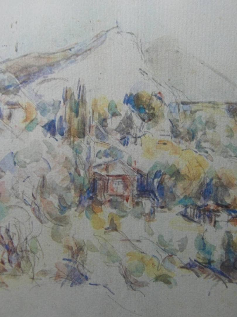 ポール・セザンヌ、【サント・ヴィクトワール山】、希少な画集画・マット紙