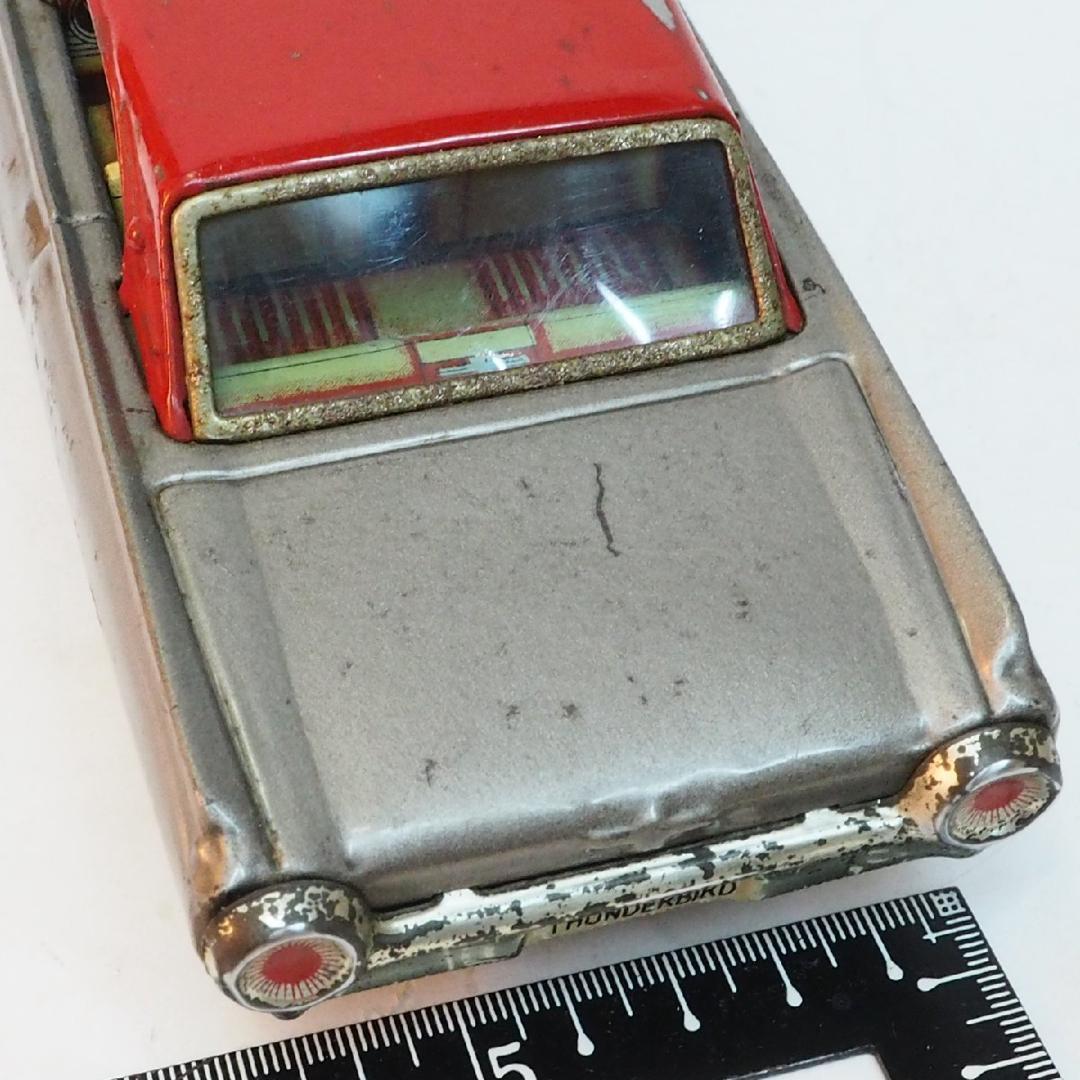萬代屋【3代目フォード サンダーバード グレー】ブリキtin toy car箱無