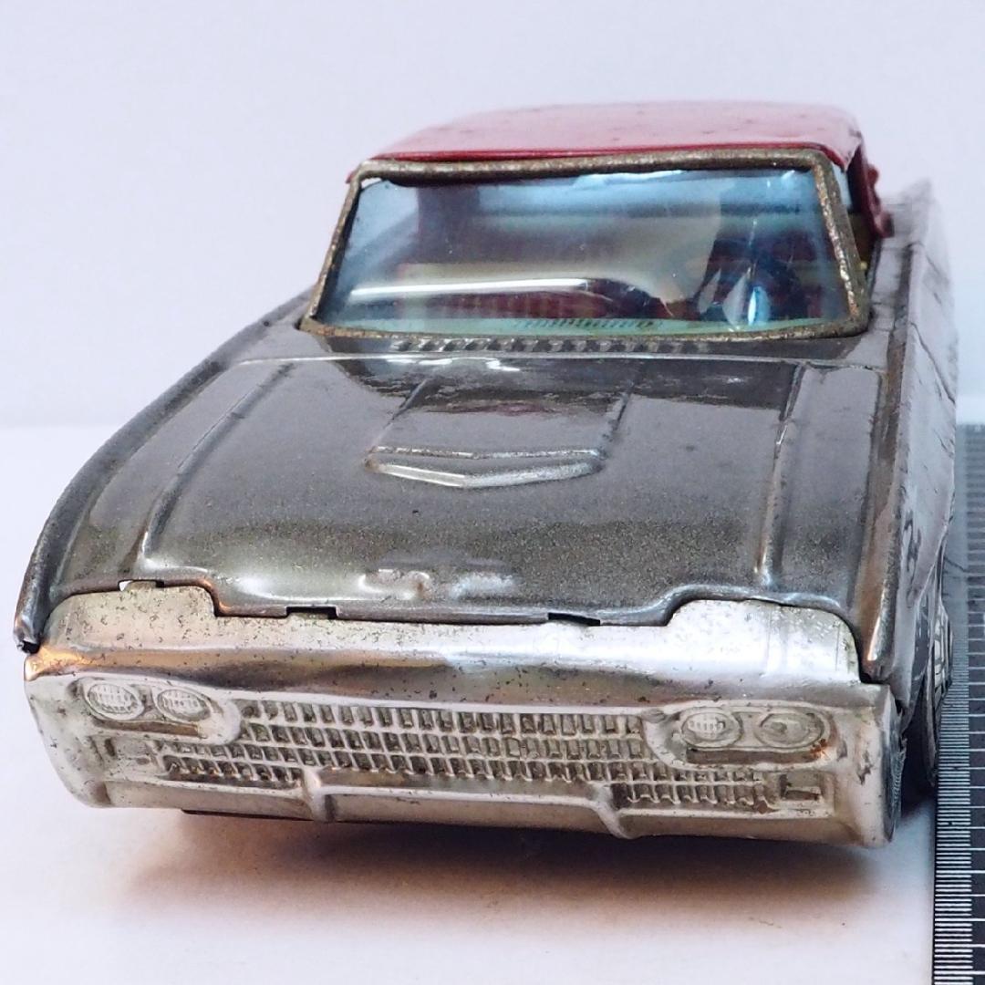 萬代屋【3代目フォード サンダーバード グレー】ブリキtin toy car箱無