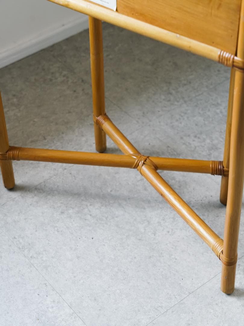 vintage コンソール サイドテーブル 藤家具 ラタン 和モダン レトロ