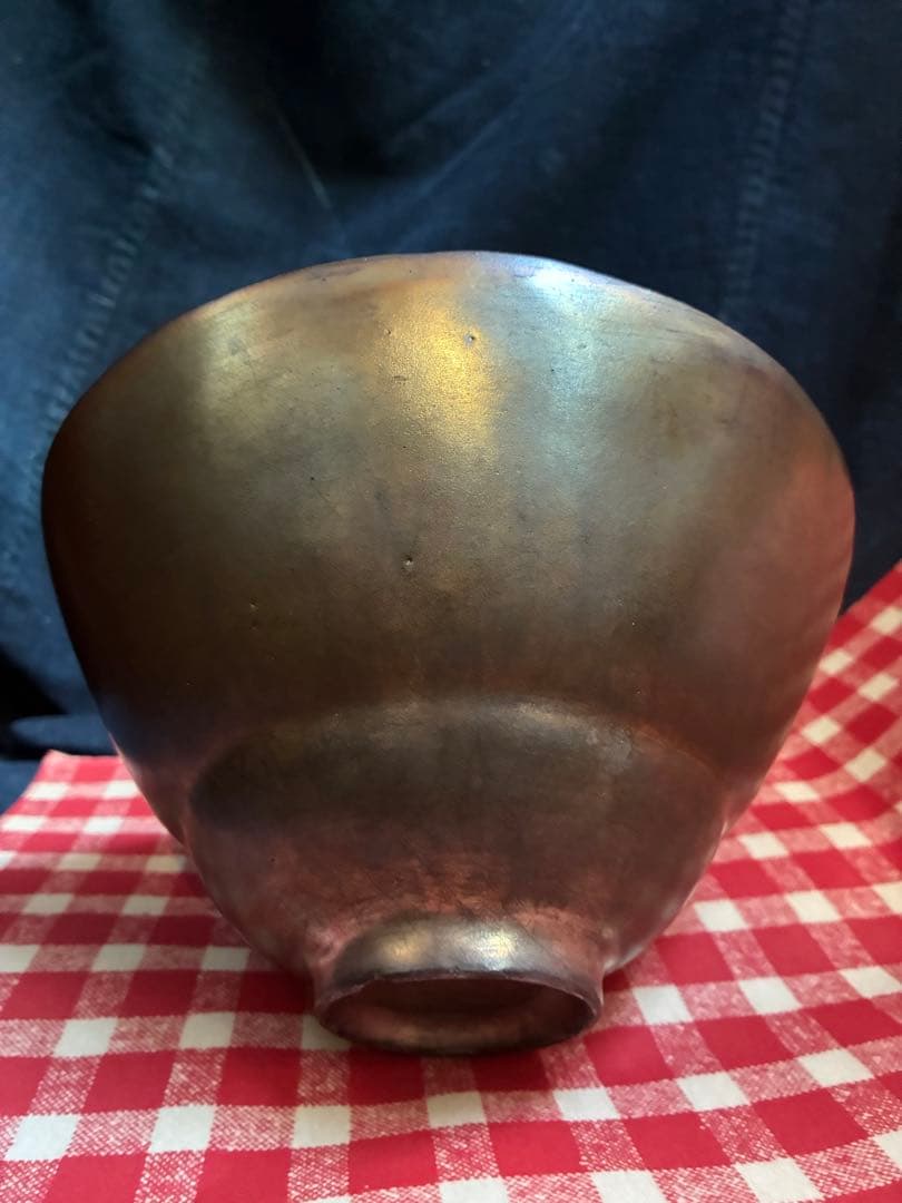 山本教行　岩谷窯　塩釉瑠璃鉢　鉢　ボウル　 直径21.2センチ 陶器　民藝