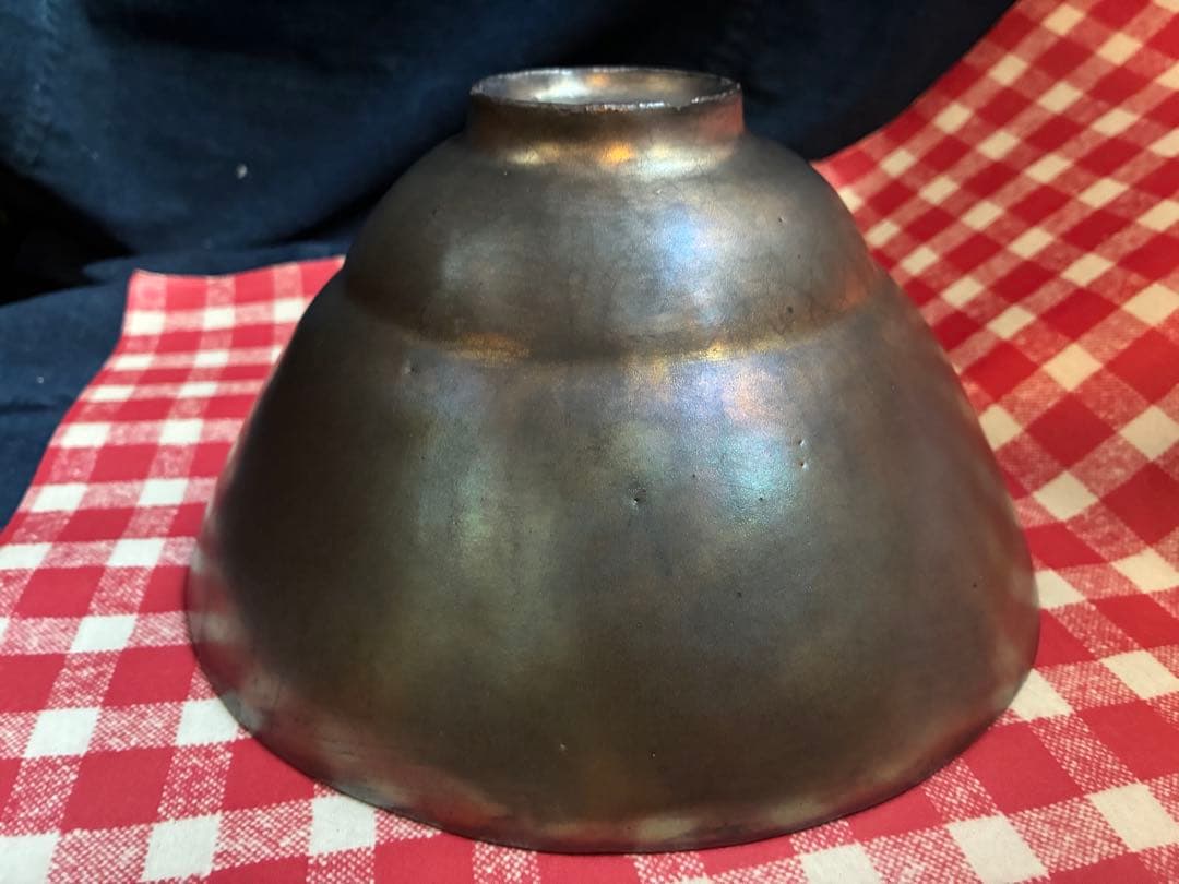 山本教行　岩谷窯　塩釉瑠璃鉢　鉢　ボウル　 直径21.2センチ 陶器　民藝