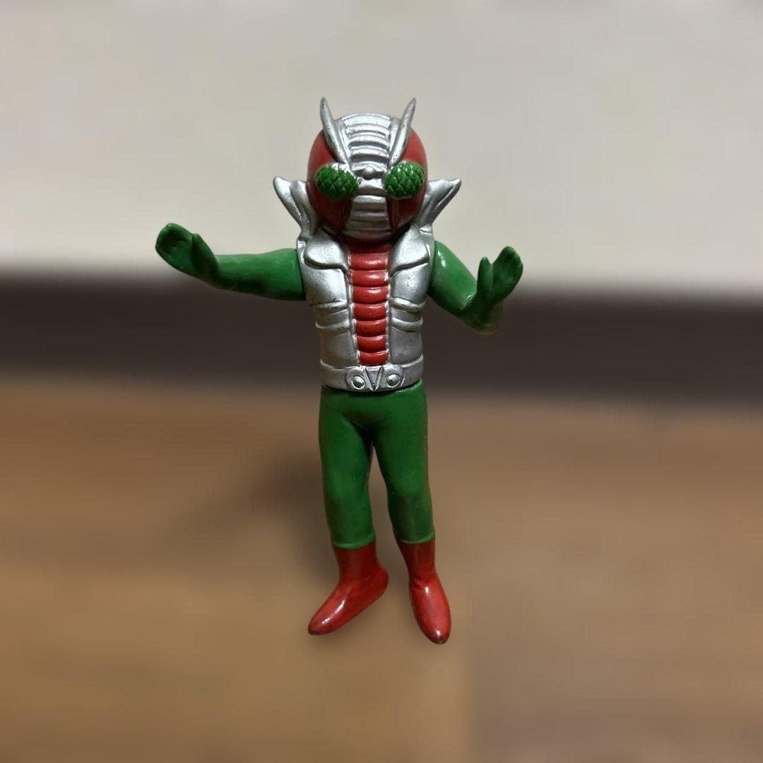 【当時物】【値下げ】仮面ライダー　V3 ソフビ　盆踊り 当時物】仮面ライダー V3 ソフビ 盆踊り v3 パチ 無版権 ソフビ 仮面