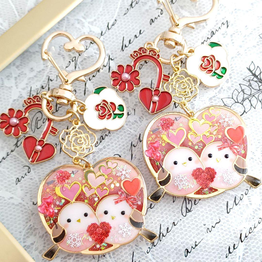 ♡バレンタイン♡アマビエさん① 板チョコ　　他レジンキーホルダー計6点