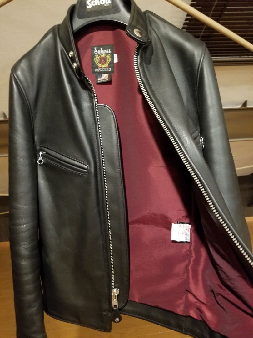 超☆美品！Schott 641xx 32 シングルライダース 黒 牛革