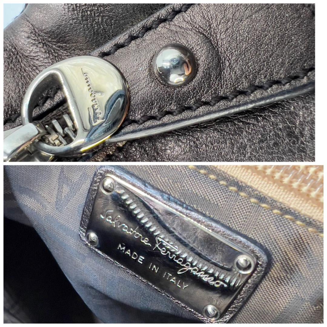 Salvatore Ferragamo ワンショルダーバッグ メタリックレザー