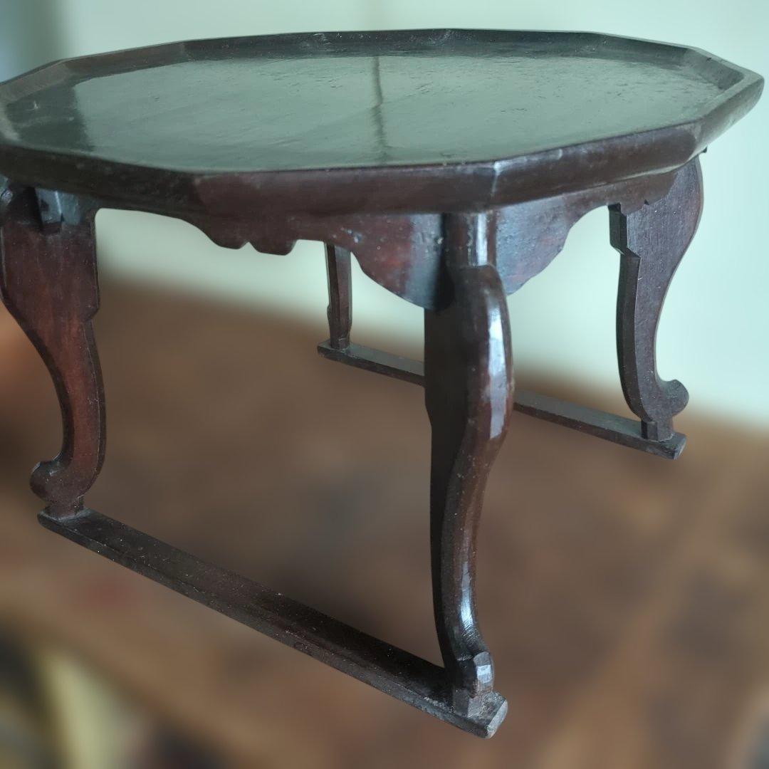 骨董 李朝 ソバン 小盤 李朝 お膳 花形 虎脚 机 花台 木製