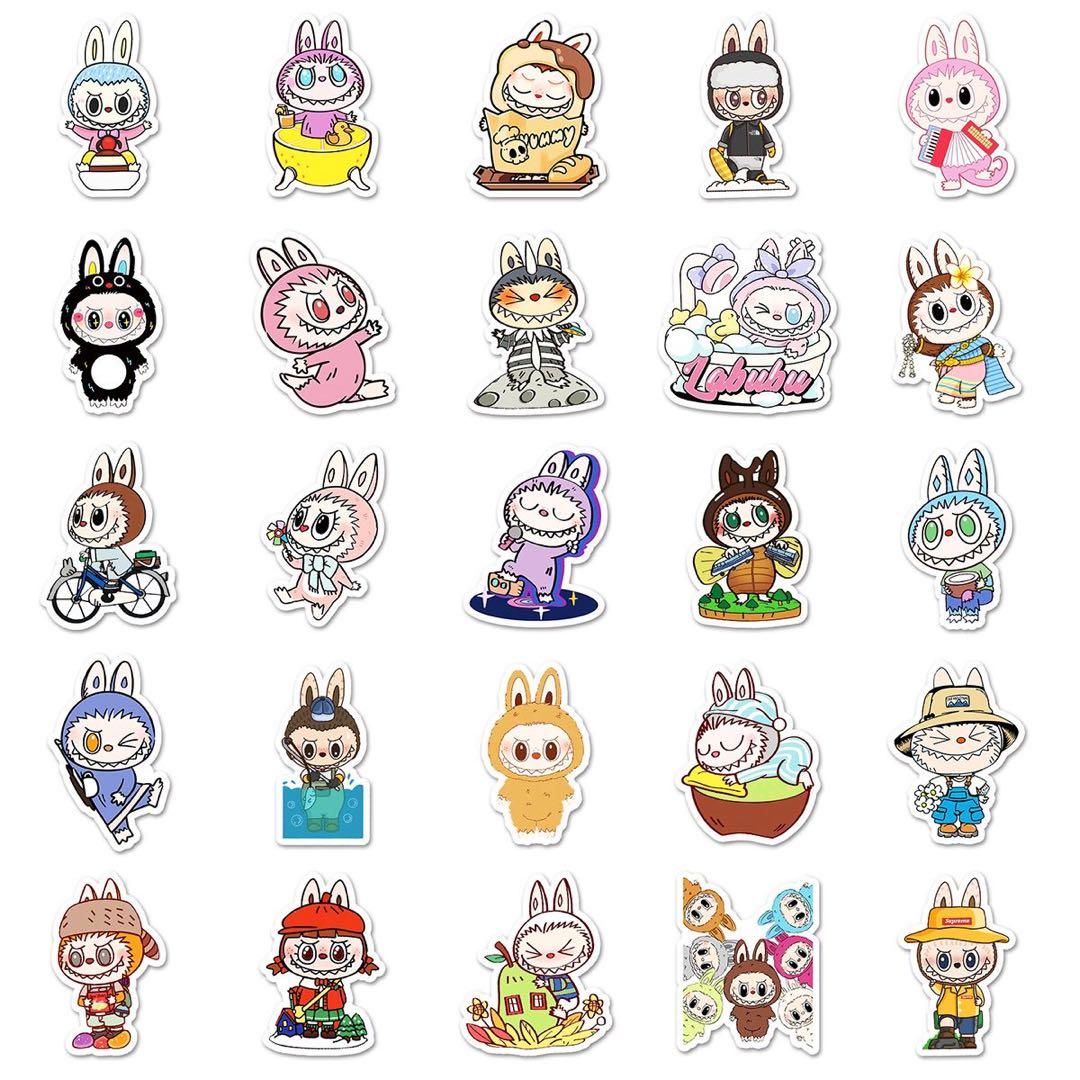 LABUBU ラブブ ステッカー 50枚10セット、キーホルダー 30セット